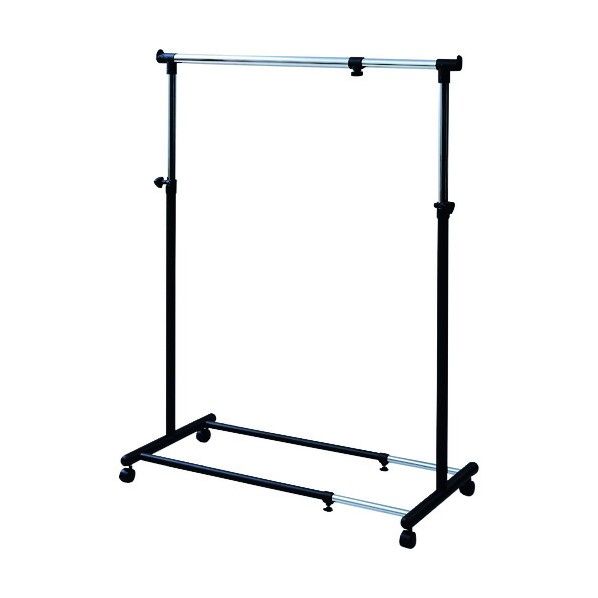 幅伸縮ハンガーラック シングル キャスター付き YBH-SS(MBK) 1台