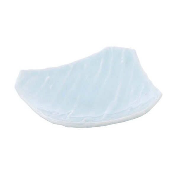 和食器コレクション 青白 波彫変形皿 8181060 63-7196-18 1点