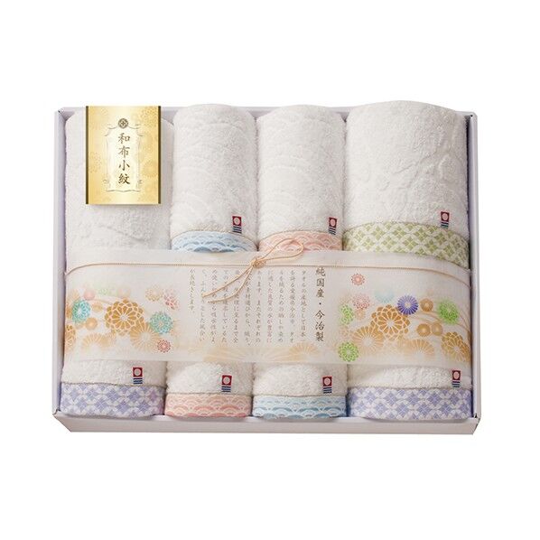 和布小紋 バスタオル3P・フェイスタオル4P WFK-080 63-1335-61 1点