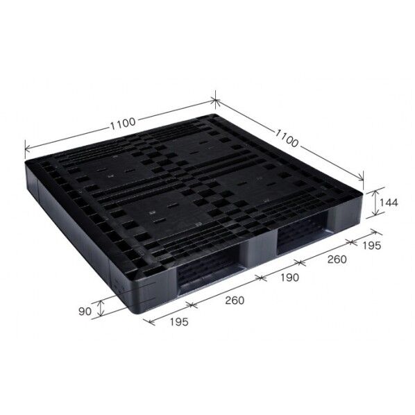 パレットJ-D2・1111片面二方差黒 BK J-D2-1111 1
