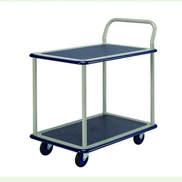 キャリーラック 2段式小 片ハンドル式 ブルー 180289 1台