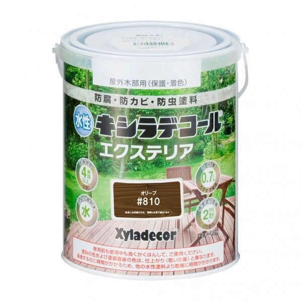 大阪ガスケミカル 水性キシラデコールエクステリアS(半透明着色仕上)水性屋外木材用塗料 防腐・防カビ・防虫 112×140 オリーブ 00047670530000 1缶...