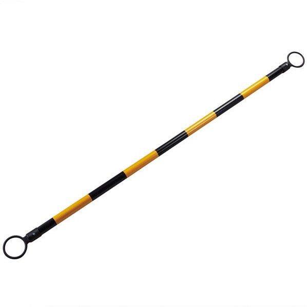 日本緑十字社 トラ柄コーンバー(伸縮タイプ) STR-013 40.5(35)mmΦ×1.7~3m 35~40.5mmφ×1.7~3m 黒/黄反射 122339 1本