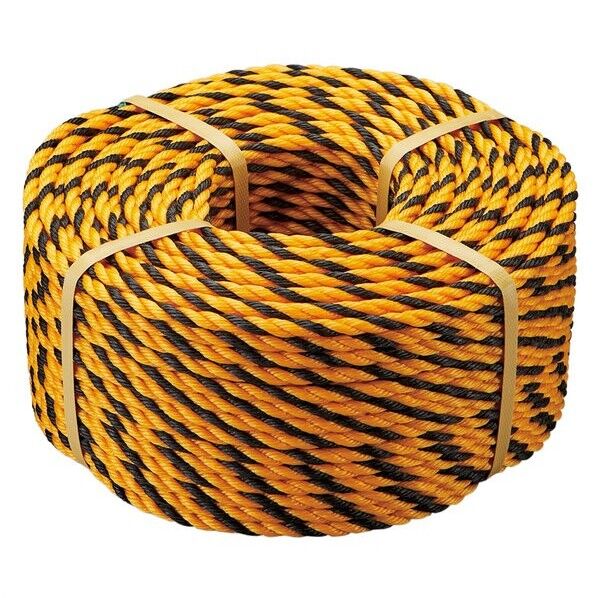 トラロープ(標識ロープ) TRP-007 黄/黒 7mmφ×100m