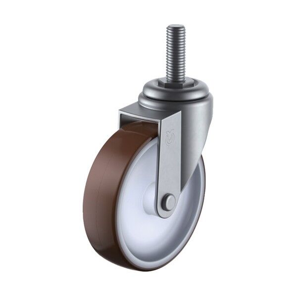 SUS-ET型キャスター 自在車ねじ込み式 径50mm ウレタン車輪(ナイロンホイル) SUS-ET-50UR,M12×35 1個