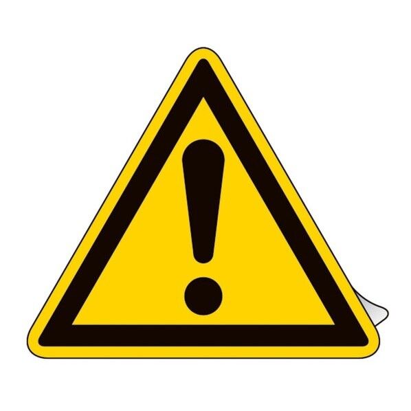 JIS規格ステッカー標識 警告マーク JA-258L 100mm三角 10枚組