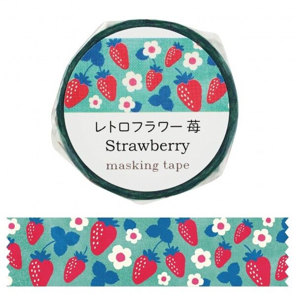 マスキンクﾞテーフﾟ レトロフラワー 苺
