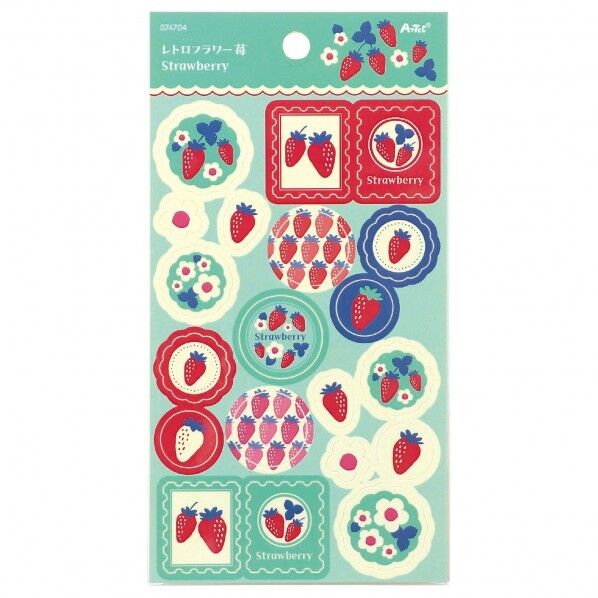 シートシール レトロフラワー 苺
