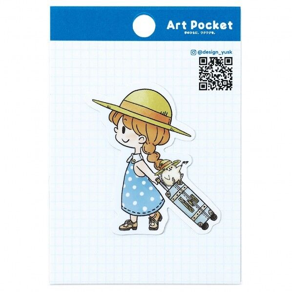 アートホﾟケットステッカー 一緒におでかけ