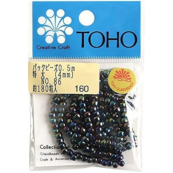 特大ビーズ 糸通しビーズ 外径約4mm 0.5m入り Col.86