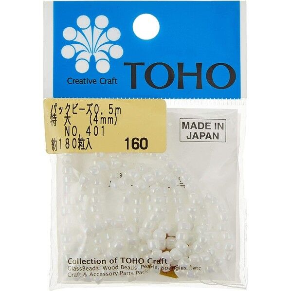 特大ビーズ 糸通しビーズ 外径約4mm 0.5m入り Col.401