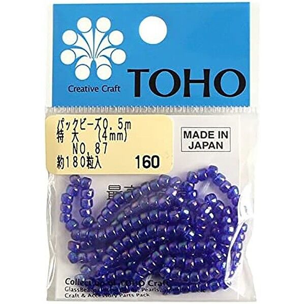 特大ビーズ 糸通しビーズ 外径約4mm 0.5m入り Col.87