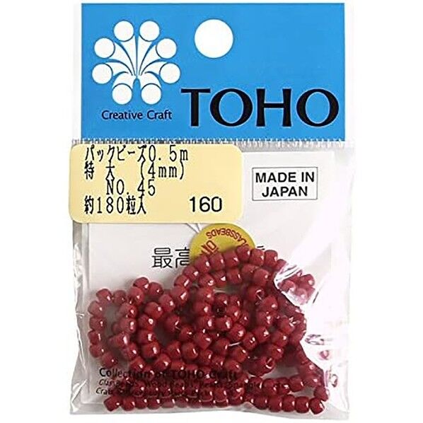 特大ビーズ 糸通しビーズ 外径約4mm 0.5m入り Col.45