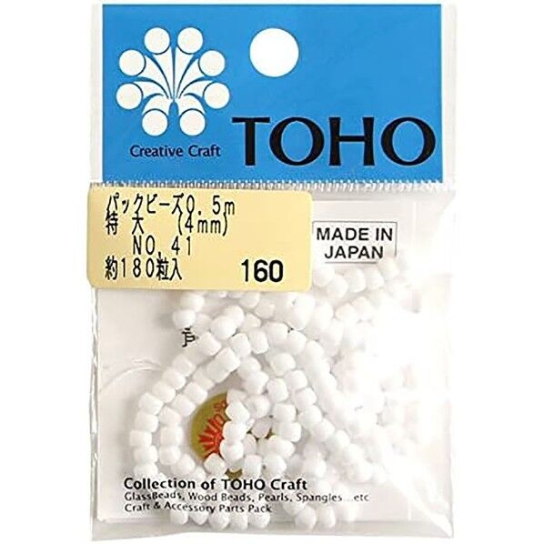 特大ビーズ 糸通しビーズ 外径約4mm 0.5m入り Col.41