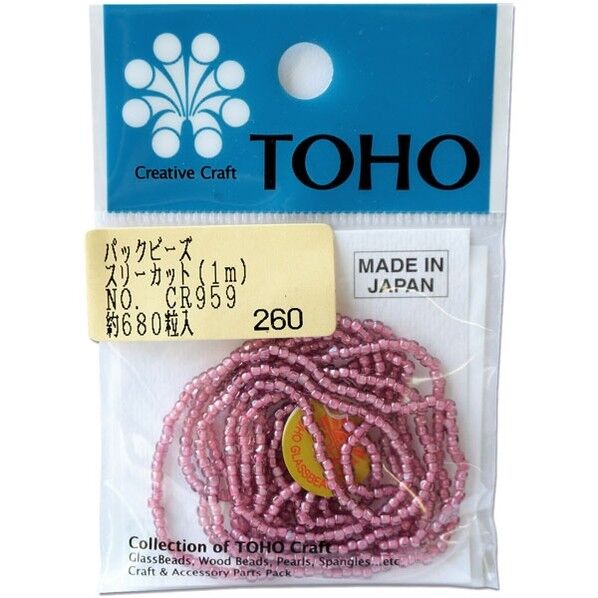 スリーカットビーズ 糸通しビーズ 外径約2.2mm 1m入り Col.CR959