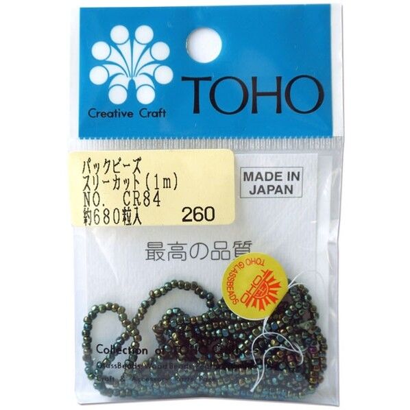 スリーカットビーズ 糸通しビーズ 外径約2.2mm 1m入り Col.CR84