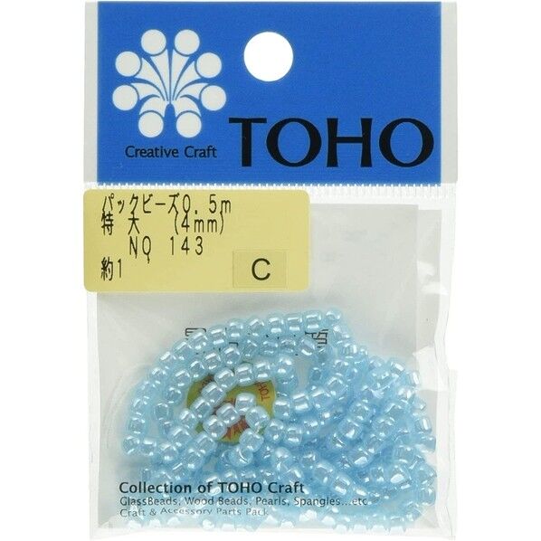 特大ビーズ 糸通しビーズ 外径約4mm 0.5m入り Col.143