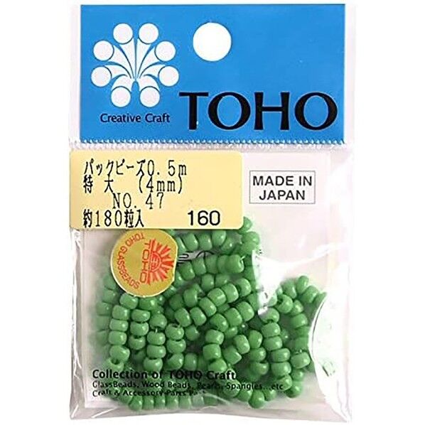 特大ビーズ 糸通しビーズ 外径約4mm 0.5m入り Col.47