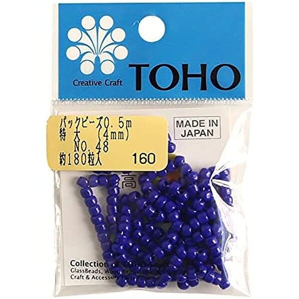 特大ビーズ 糸通しビーズ 外径約4mm 0.5m入り Col.48