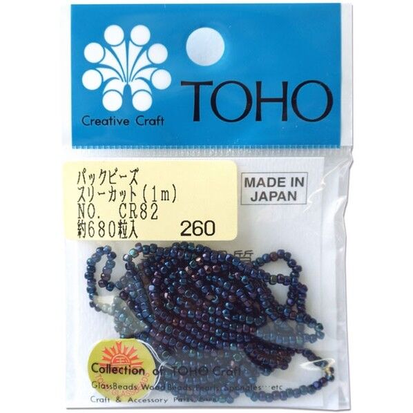 スリーカットビーズ 糸通しビーズ 外径約2.2mm 1m入り Col.CR82