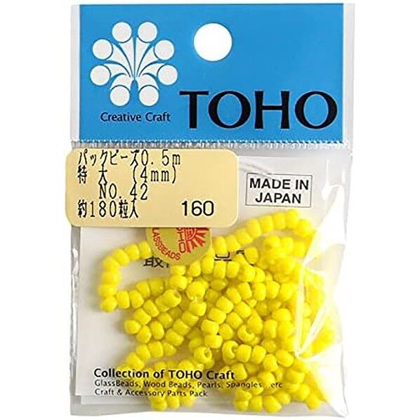 特大ビーズ 糸通しビーズ 外径約4mm 0.5m入り Col.42