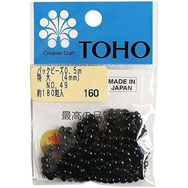 特大ビーズ 糸通しビーズ 外径約4mm 0.5m入り Col.49