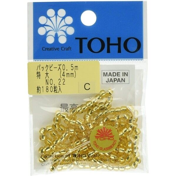 特大ビーズ 糸通しビーズ 外径約4mm 0.5m入り Col.22