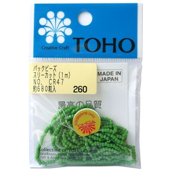 スリーカットビーズ 糸通しビーズ 外径約2.2mm 1m入り Col.CR47
