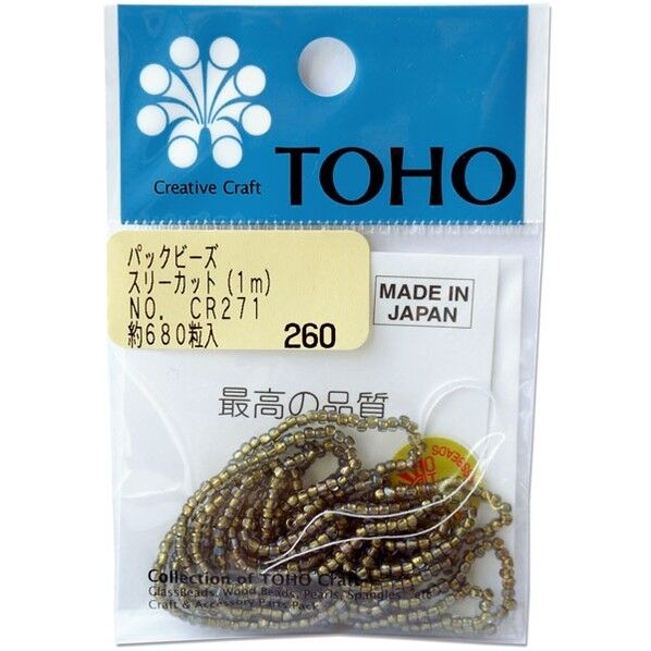 スリーカットビーズ 糸通しビーズ 外径約2.2mm 1m入り Col.CR271