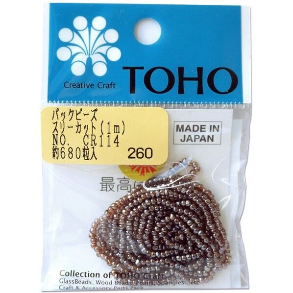 スリーカットビーズ 糸通しビーズ 外径約2.2mm 1m入り Col.CR114