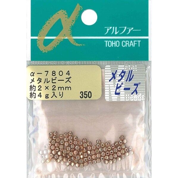 トーホー メタルビーズ 外径約2×2mm 約4g入り ピンクゴールド Q7804 1袋