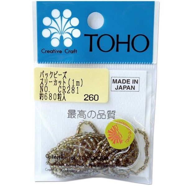 スリーカットビーズ 糸通しビーズ 外径約2.2mm 1m入り Col.CR281