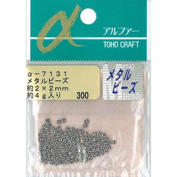 トーホー メタルビーズ 外径約2×2mm 約4g入り シルバー Q7131 1袋