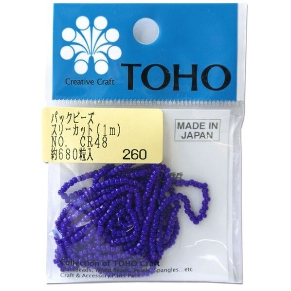 スリーカットビーズ 糸通しビーズ 外径約2.2mm 1m入り Col.CR48