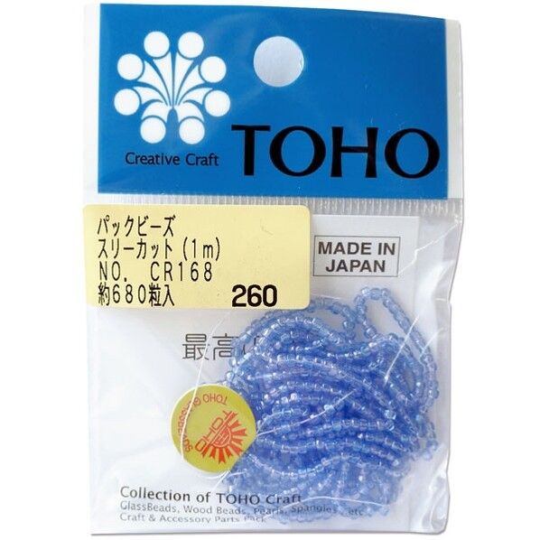トーホー スリーカットビーズ 糸通しビーズ 外径約2.2mm 1m入り Col.CR168 MSB-CR168-PC 1枚