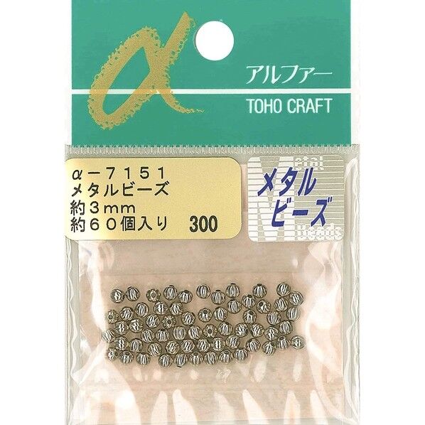 メタルビーズ 外径約3mm 約60個入 シルバー