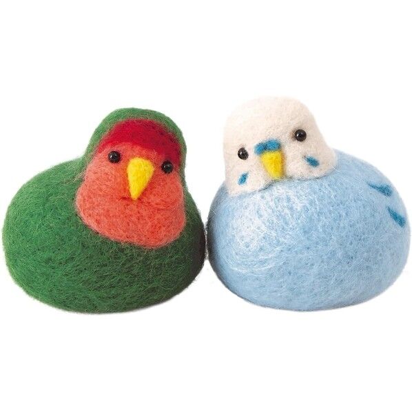 羊毛キット coma デザイン ころんともちもちわたしのことり コザクラインコとセキセイインコ