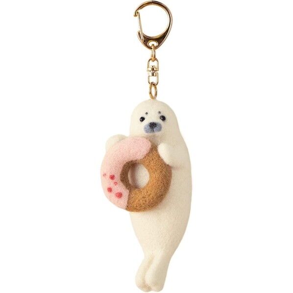 フェルトキット フェルト羊毛でつくるどうぶつとおやつのマスコット アザラシとドーナツ