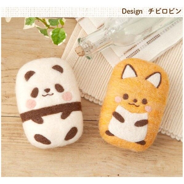 楽しく手洗いフェルトソープ パンダときつね