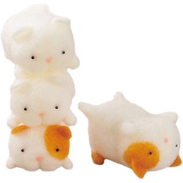 フェルトキット おしりフェイスマスコットねこ ホワイト