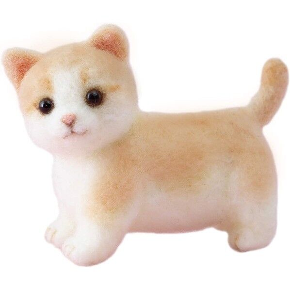 羊毛フェルトキット アクレーヌでつくる かわいい DOG & CAT マンチカン クリーム