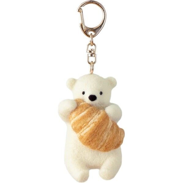 フェルトキット フェルト羊毛でつくるどうぶつとおやつのマスコット シロクマとクロワッサン