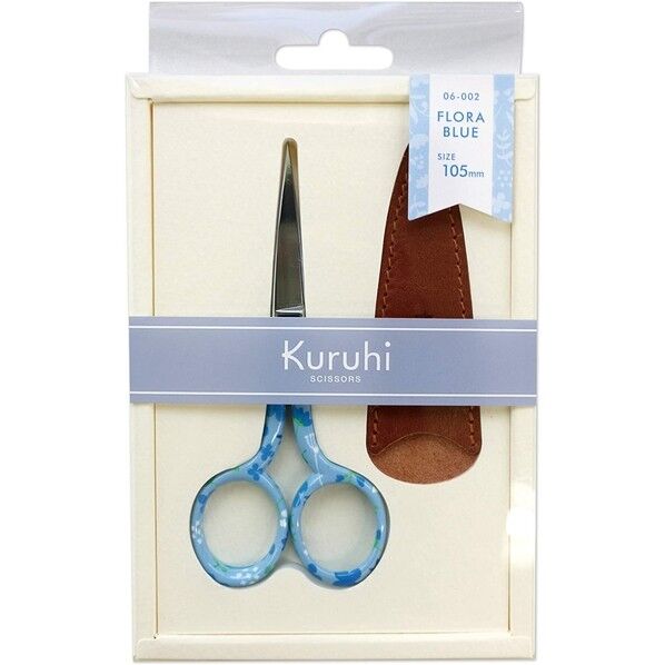 手芸はさみ(本革ケース付き)105mm FLORA BLUE 105mm