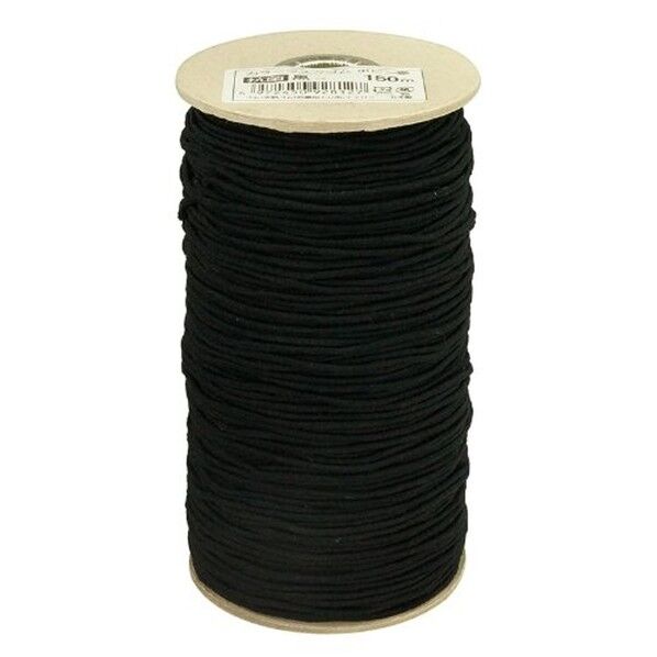 工業用大巻 抗菌マスクゴム 150mボビン巻 黒