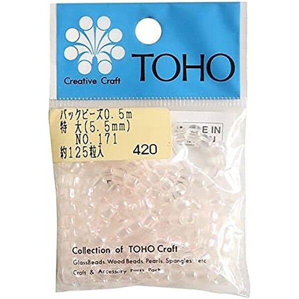 特大ビーズ 糸通しビーズ 外径約5.5mm 0.5m（約125粒）入り Col.171