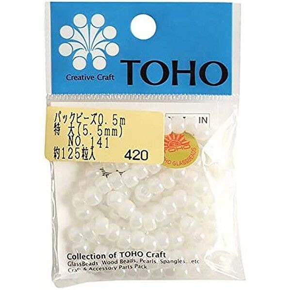 特大ビーズ 糸通しビーズ 外径約5.5mm 0.5m(約125粒)入り Col.141