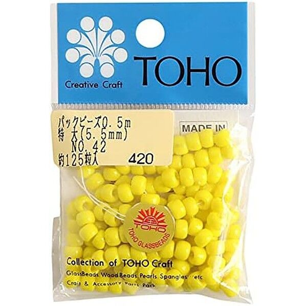 特大ビーズ 糸通しビーズ 外径約5.5mm 0.5m(約125粒)入り Col.42