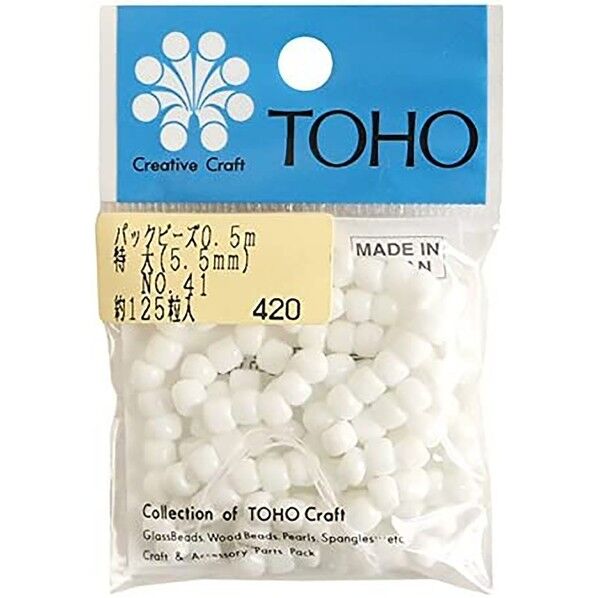 特大ビーズ 糸通しビーズ 外径約5.5mm 0.5m（約125粒）入り Col.41