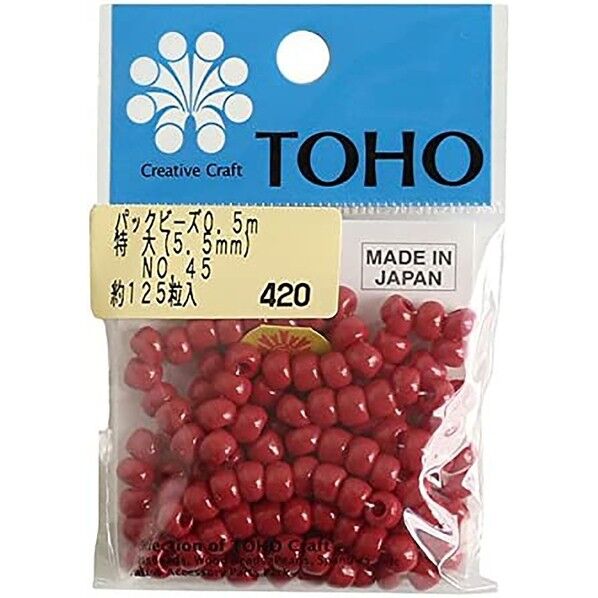 特大ビーズ 糸通しビーズ 外径約5.5mm 0.5m(約125粒)入り Col.45