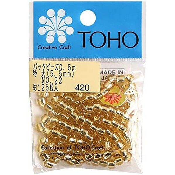 特大ビーズ 糸通しビーズ 外径約5.5mm 0.5m(約125粒)入り Col.22